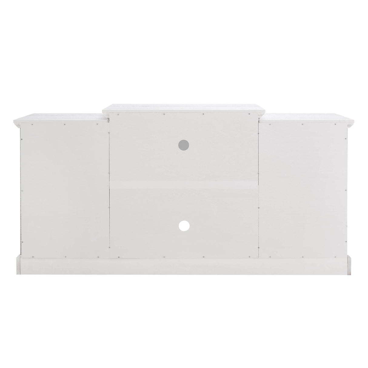 White MDF Adjustable Shelf Media Console Cabinet - Sleep Galleria