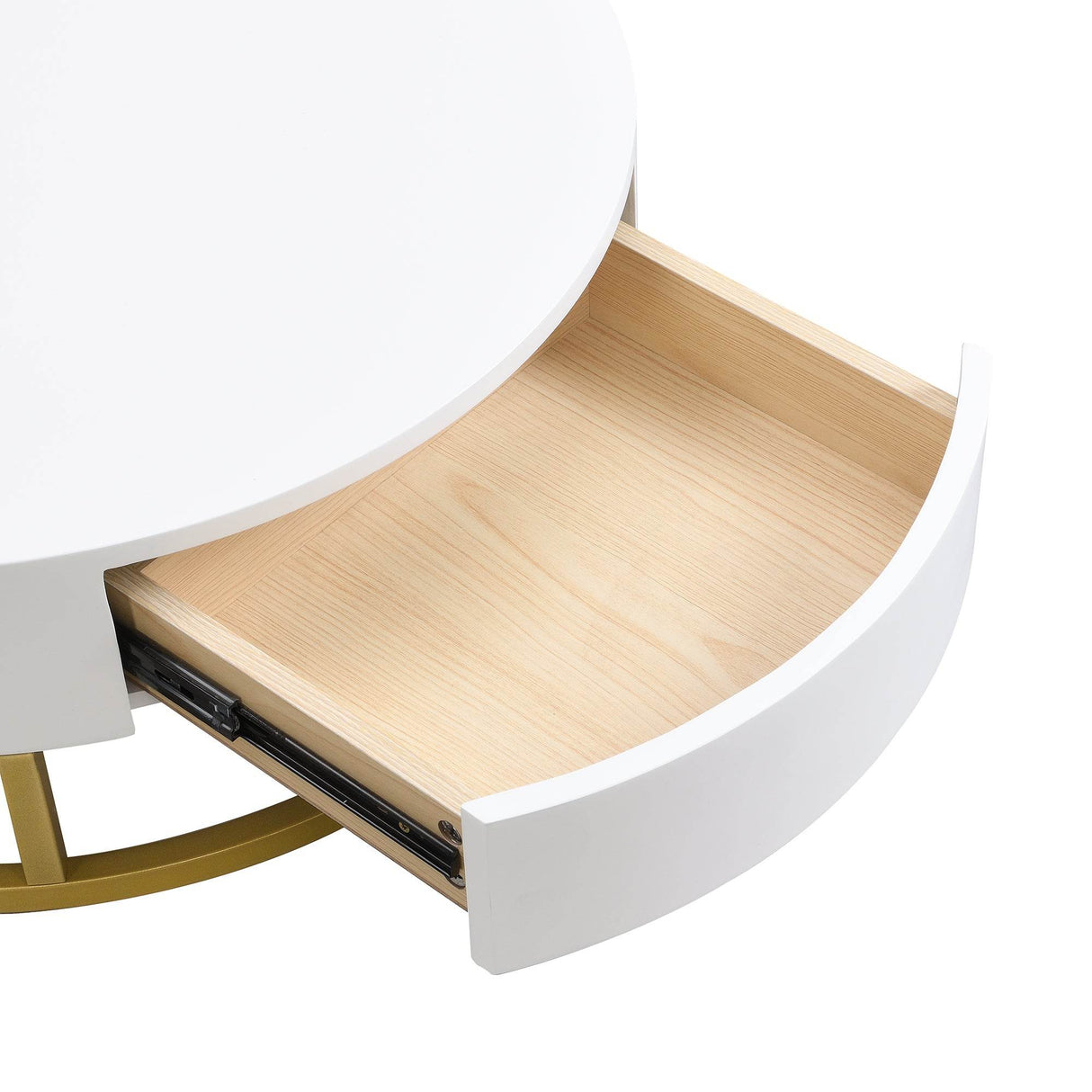 Modern Round Lift-Top Nesting Coffee Tables With Drawers - Sleep Galleria