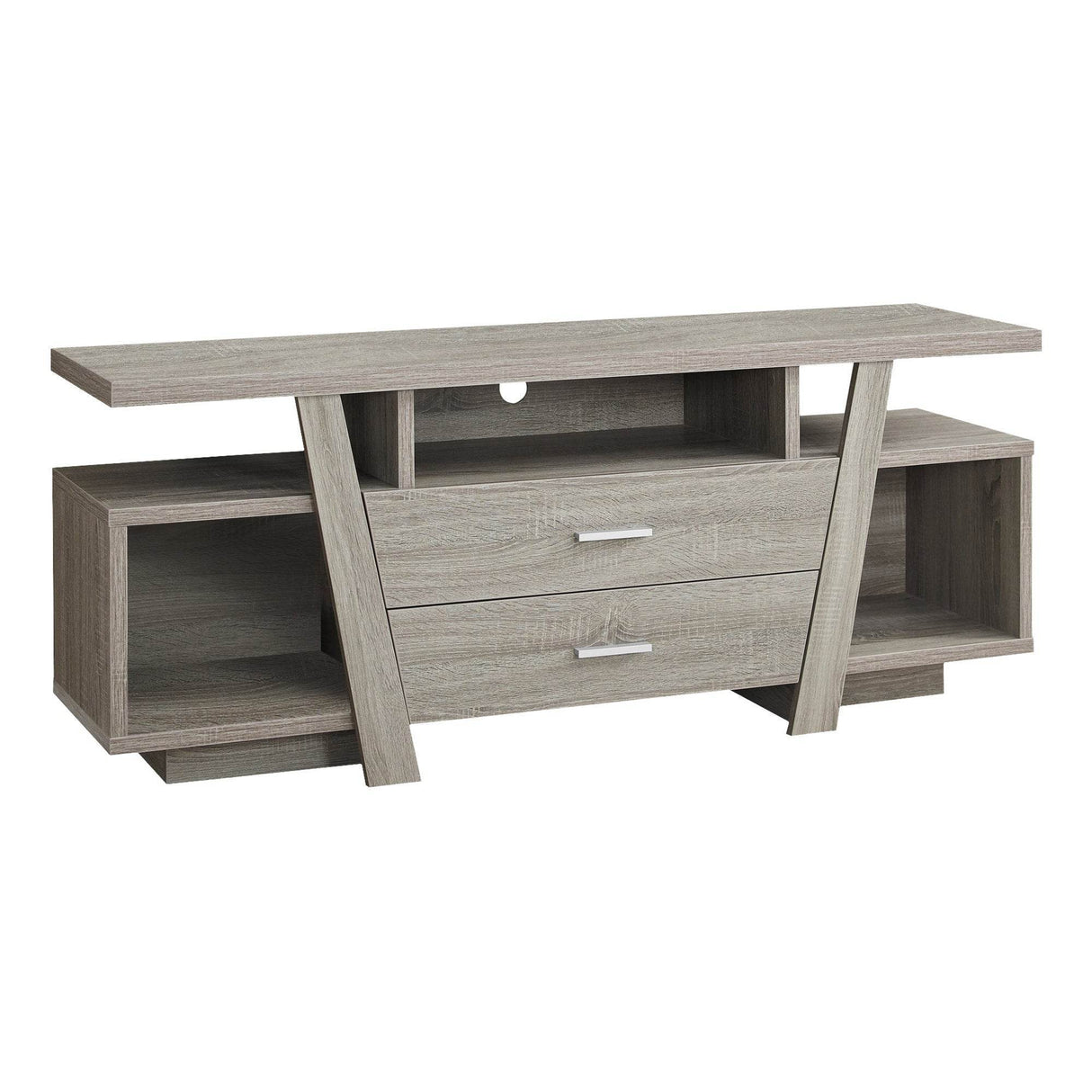 Contemporary Taupe Particle Board TV Stand Console - Sleep Galleria
