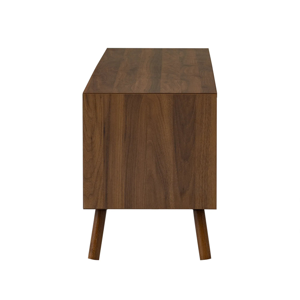 70-Inch Modern Walnut TV Stand With Soft-Closing Hinges - Omega Lifestyles