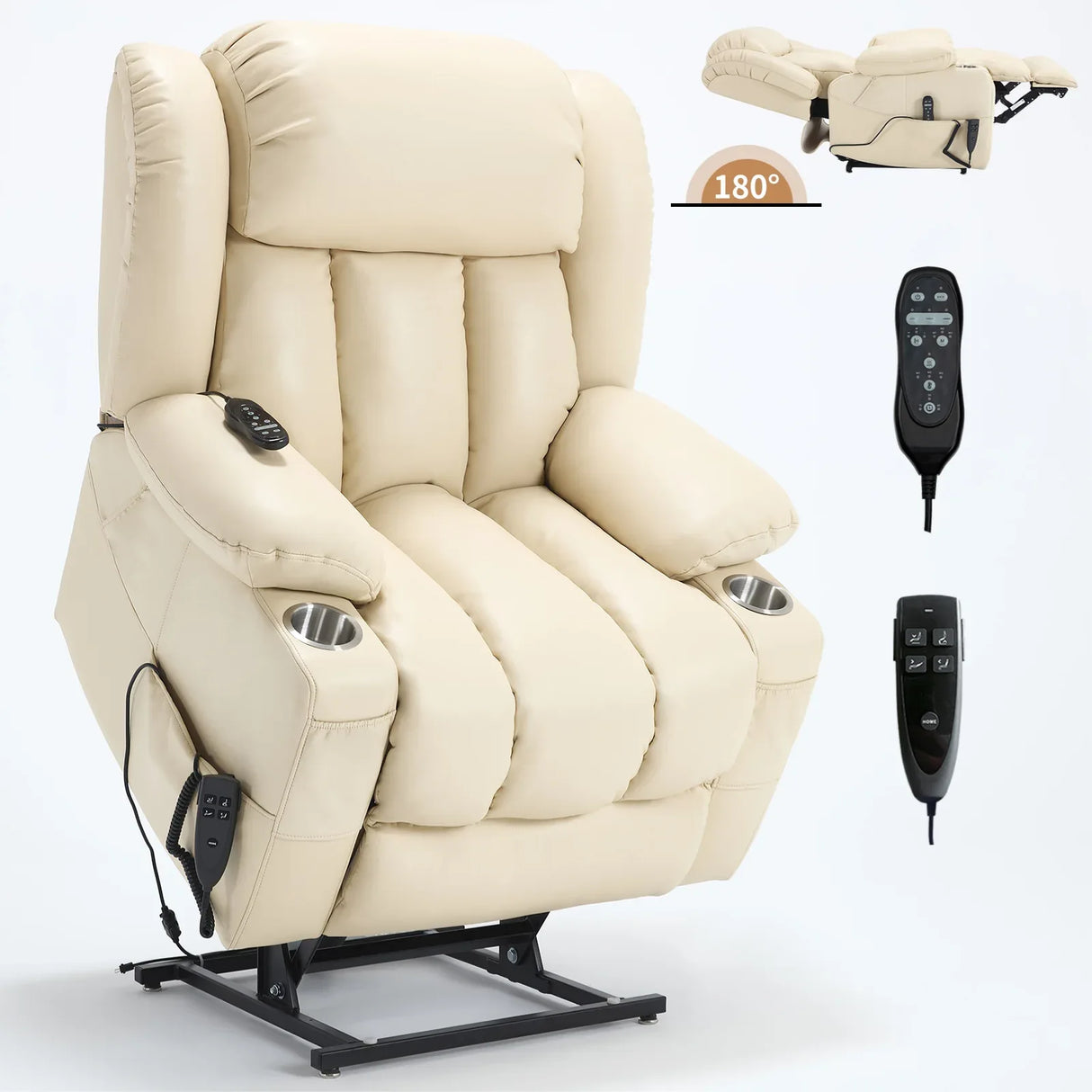 Dual Motor Power Lift Recliner Chair With Massage Heating - Omega Lifestyles