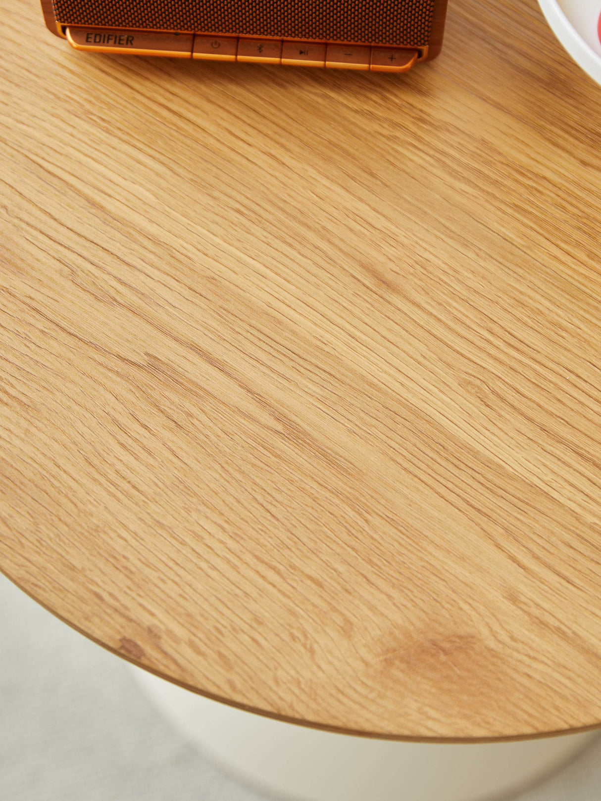 Round Brown White MDF And Metal Coffee Table Set - Sleep Galleria