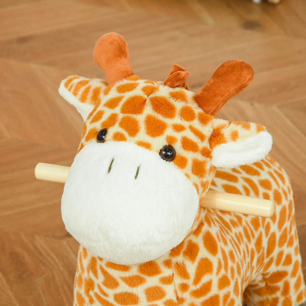 Kids Plush Giraffe Ride-On Rocking Horse Toy With Sounds - Omega Lifestyles