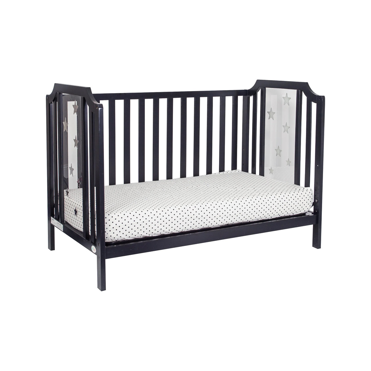 Convertible 3-in-1 Solid Wood Black Island Crib - Omega Lifestyles