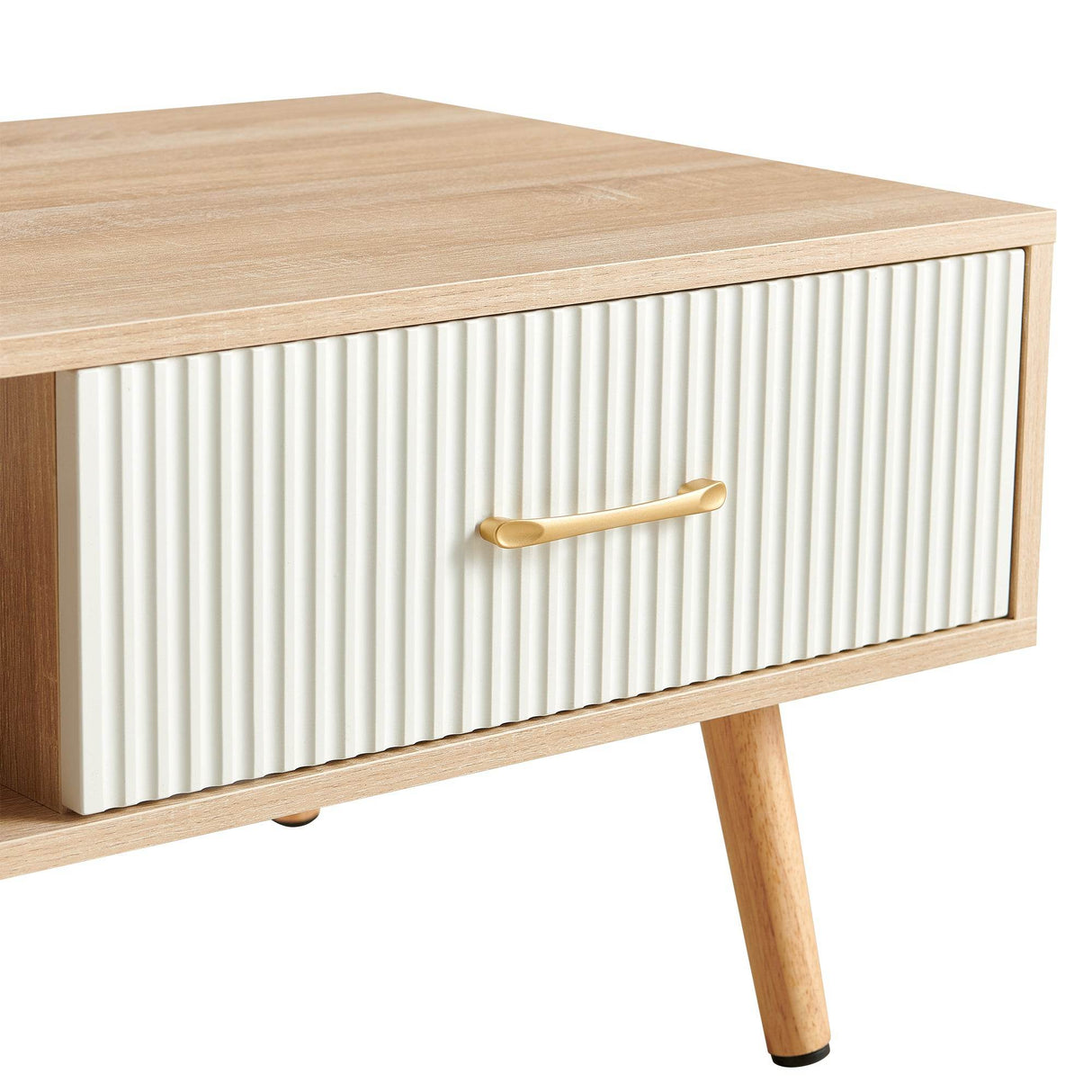 Solid Wood Modern Rectangle Coffee Table With Drawer Storage - Sleep Galleria