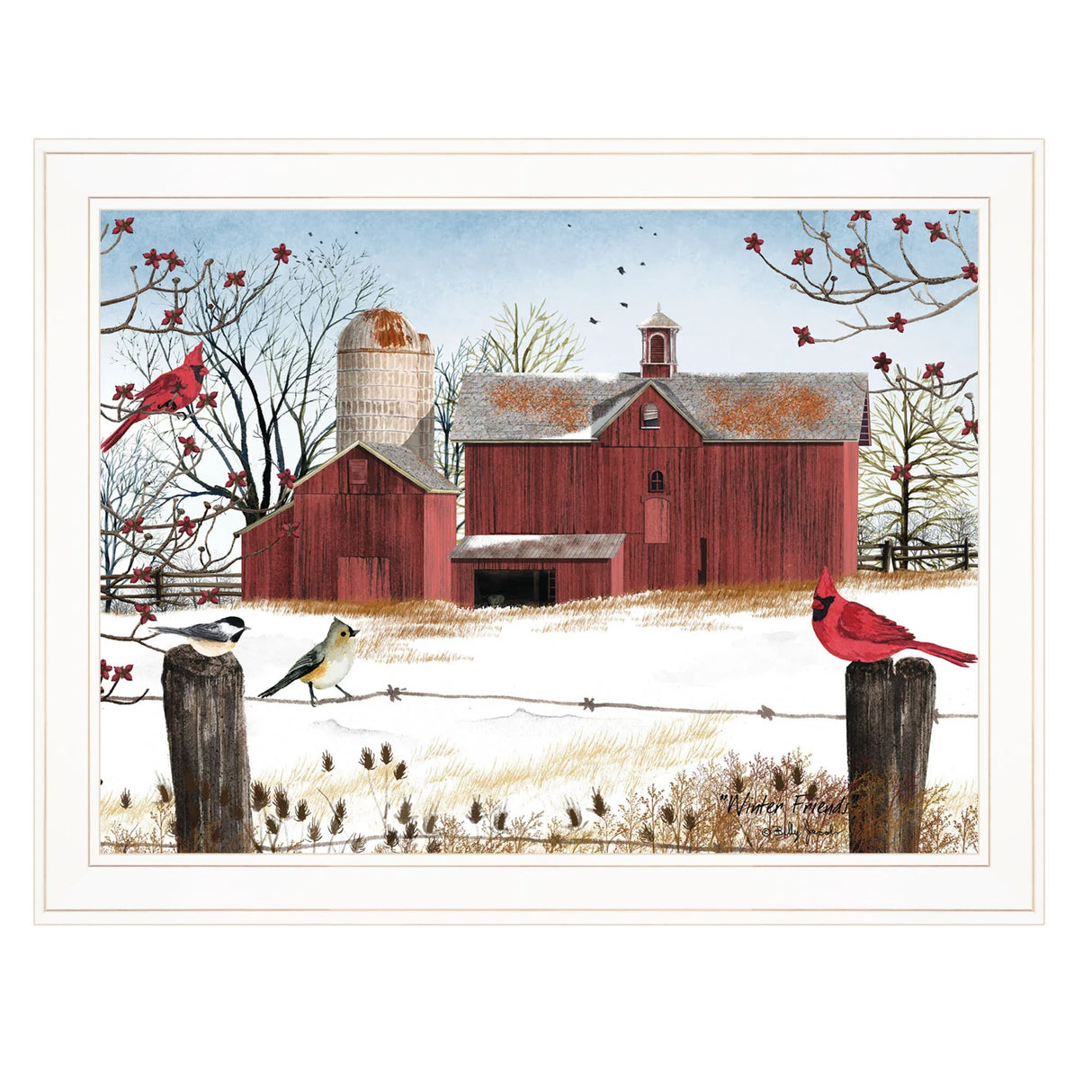 Winter Friends Multicolor Paper Wall Art Print - Omega Lifestyles