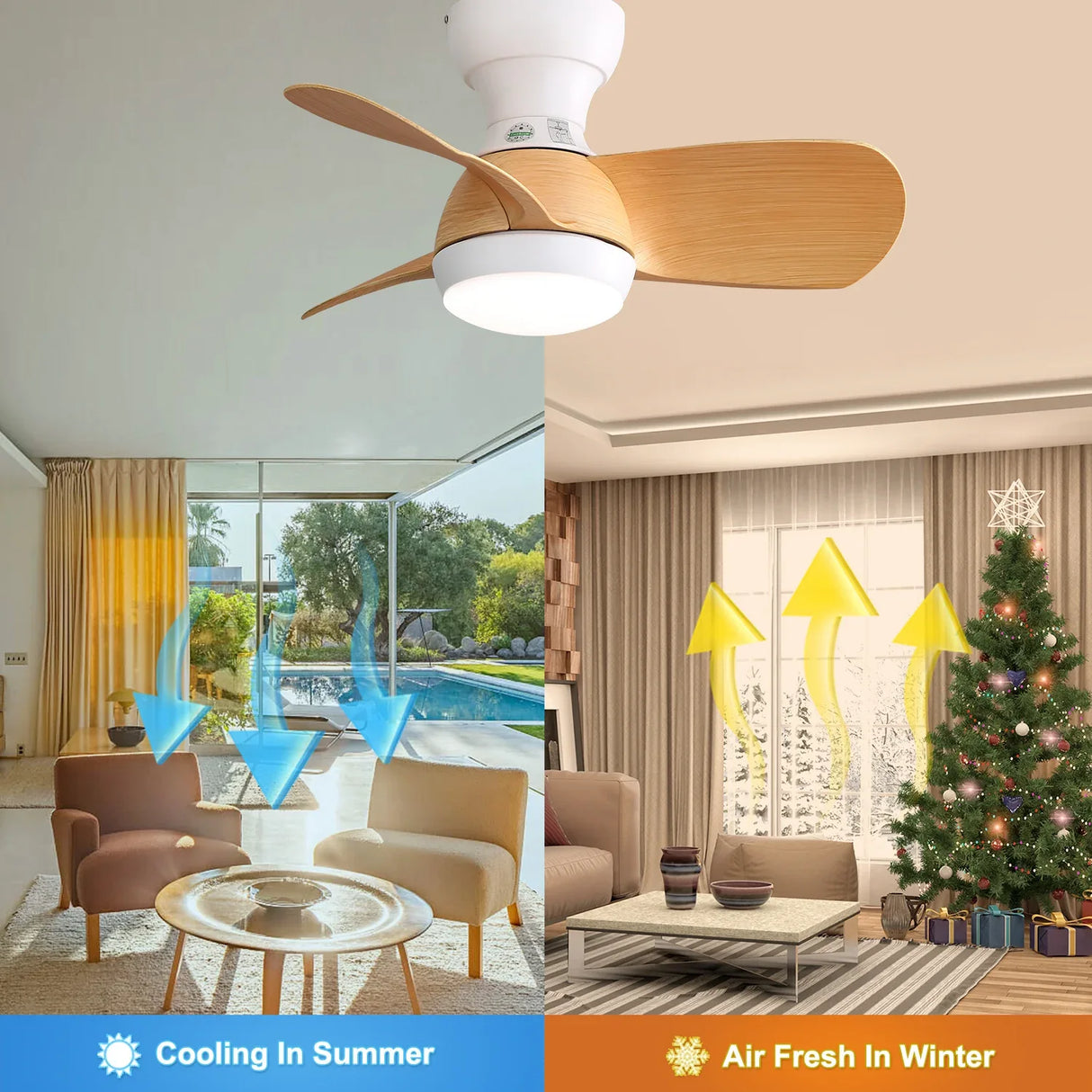 23-Inch LED Ceiling Fan With Light And Remote Control - Omega Lifestyles