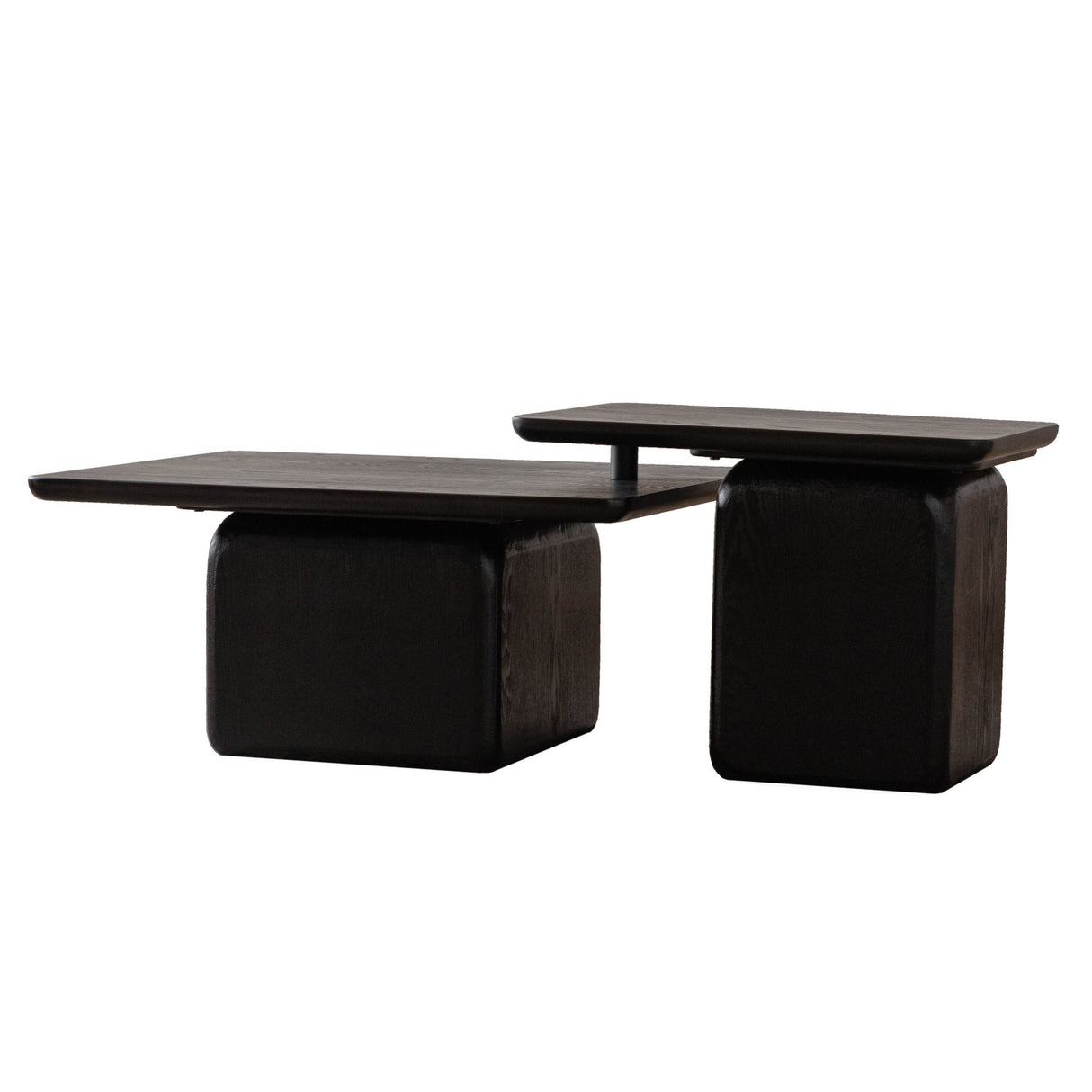 Set Of 2 Vintage Style Square Wood Grain Coffee Tables - Sleep Galleria