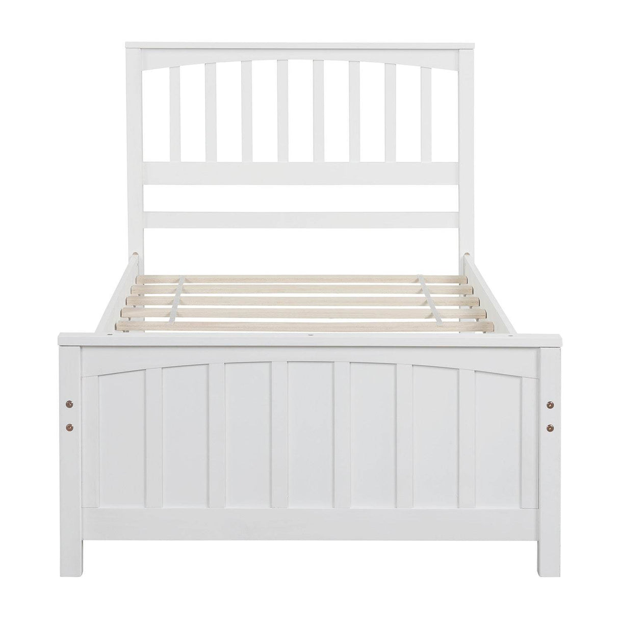 Twin Classic Solid Wood Platform Bed With Headboard And Footboard - Omega Lifestyles