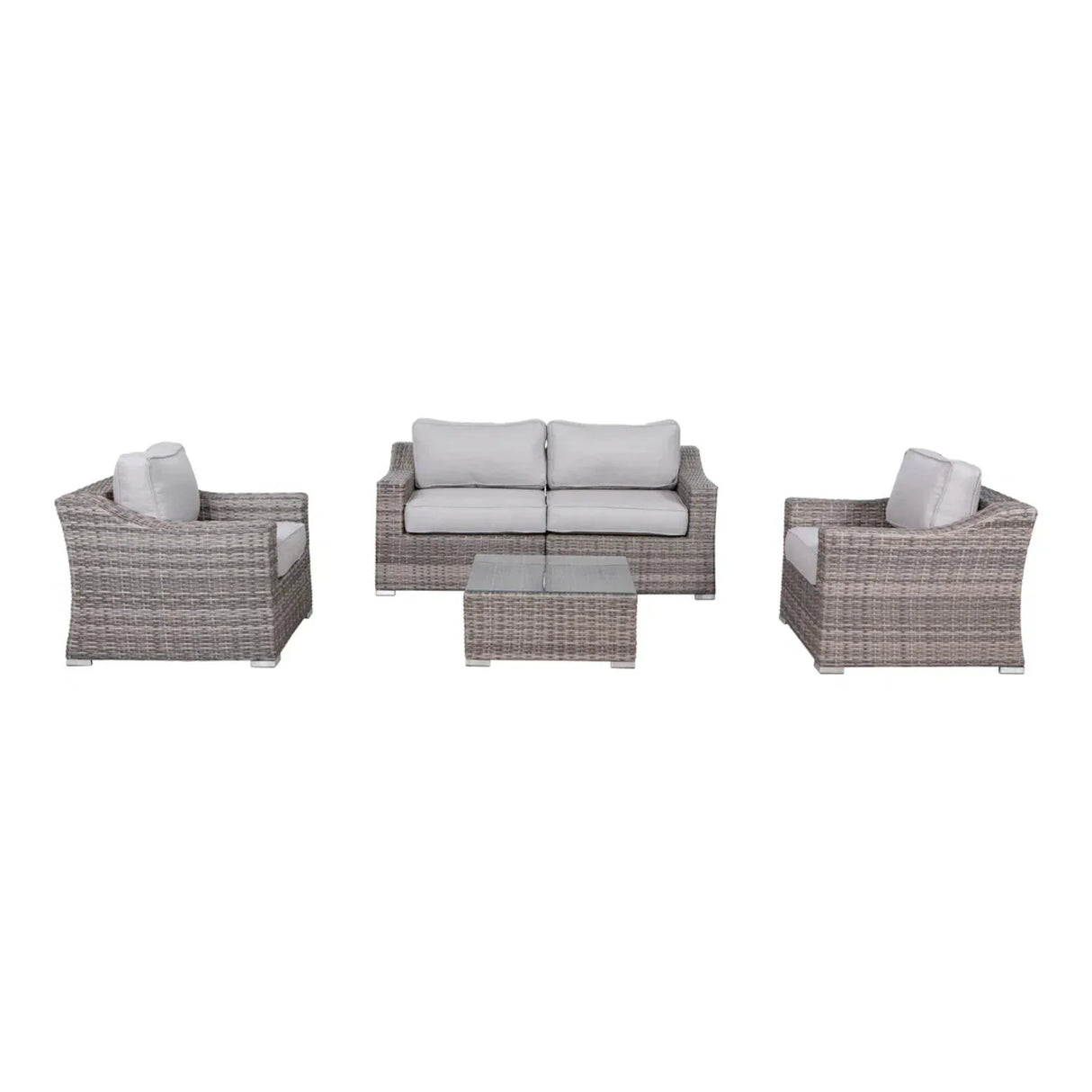 5-Piece 4-Seater All-Weather Wicker Outdoor Conversation Set - Omega Lifestyles
