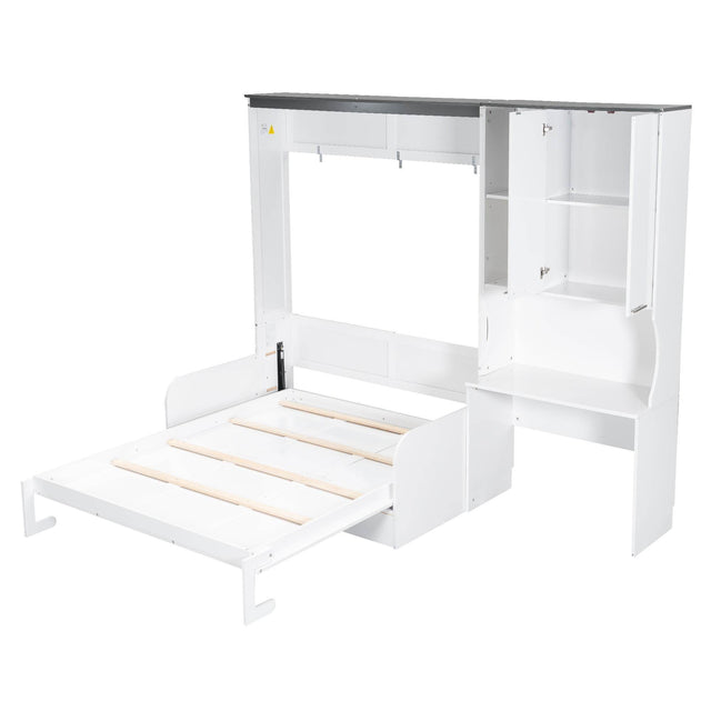 Queen Multi-Functional Murphy Bed With Sofa Desk Storage - Omega Lifestyles
