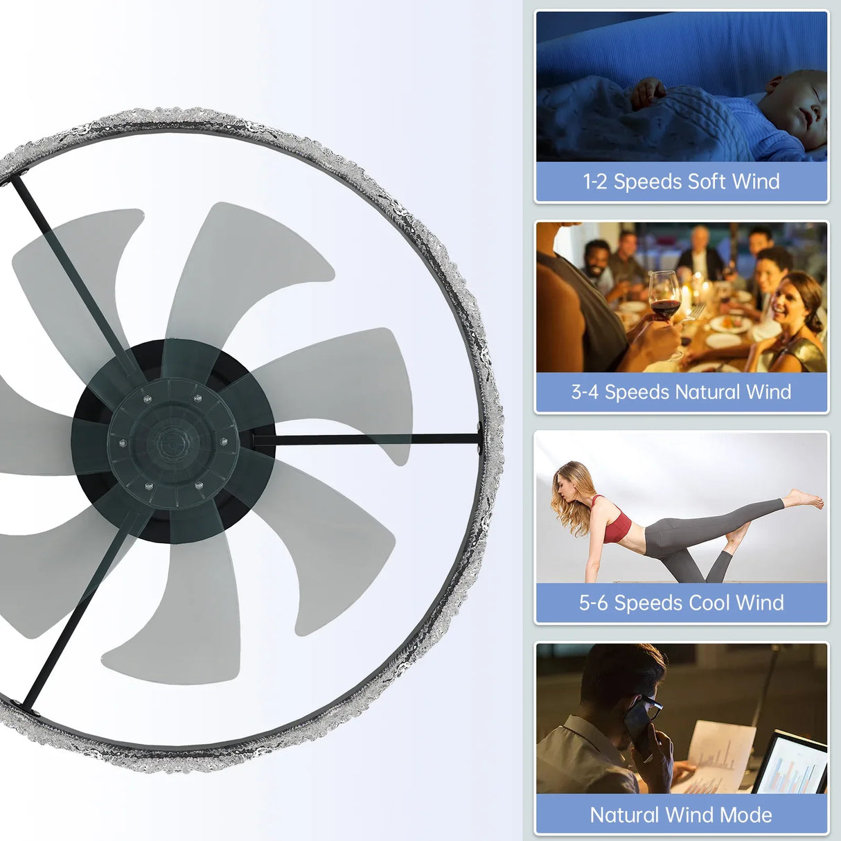 Decorative 24-Inch LED Ceiling Fan Light Flush Mount - Omega Lifestyles