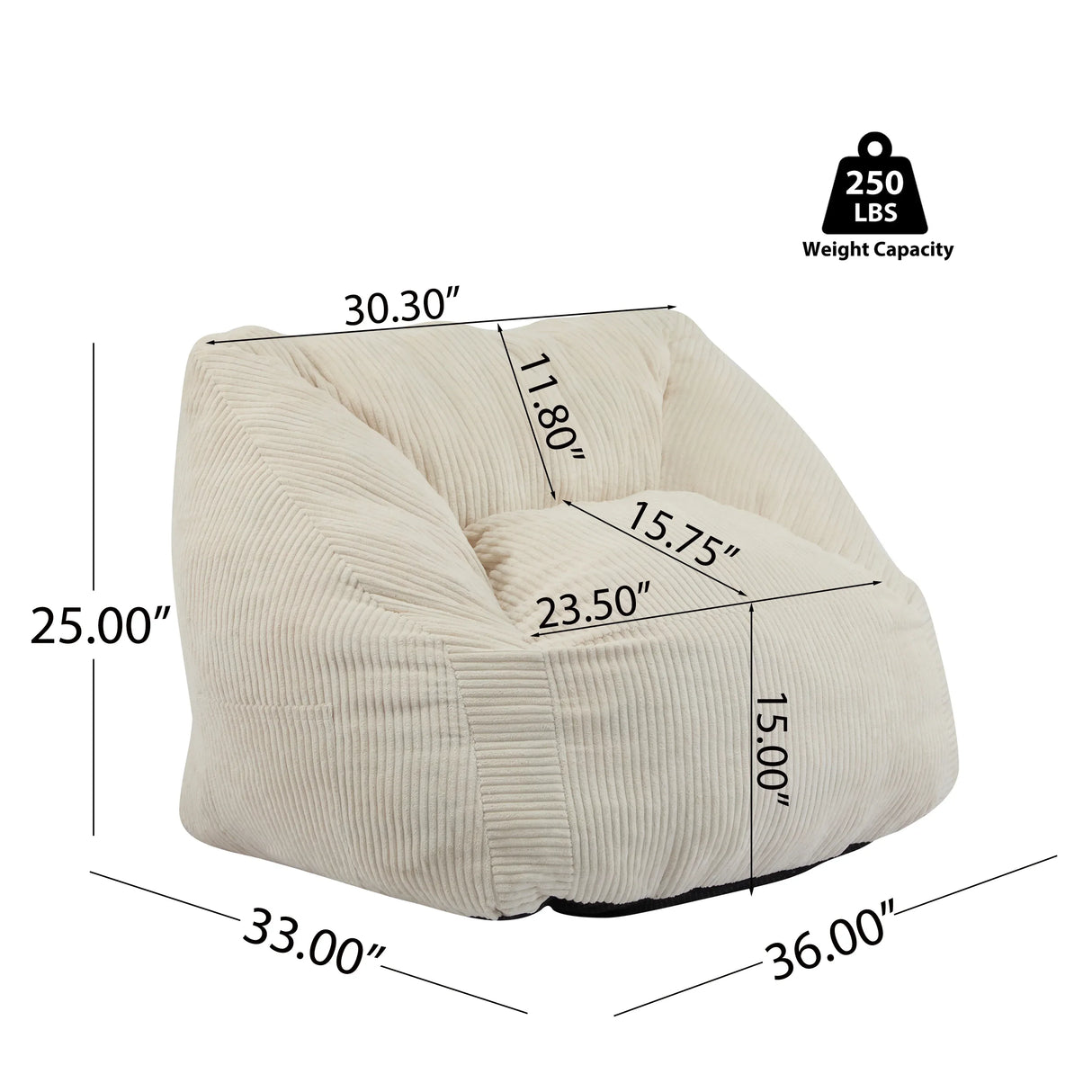 Cozy Retreat Soft Foam Filled Indoor Bean Bag Chair - Omega Lifestyles