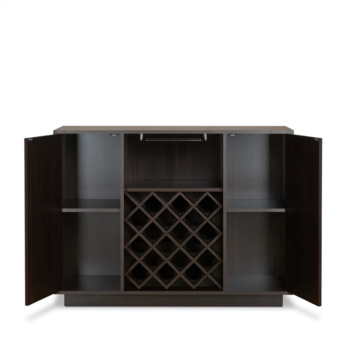 Espresso Synthetic Wood Wine Cabinet With Rack - Omega Lifestyles