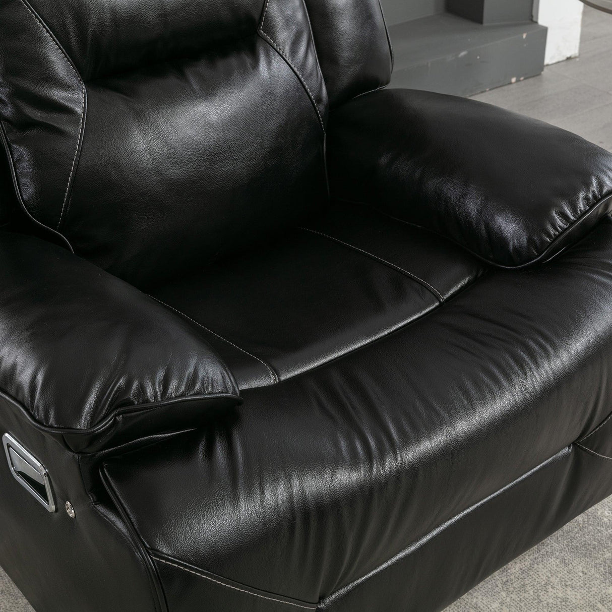 360-Degree Swivel Manual Rocking Leather Gel Recliner Chair - Omega Lifestyles