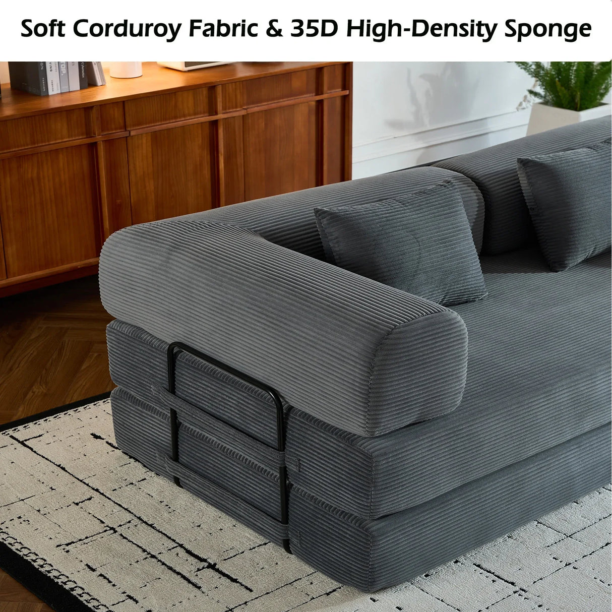Convertible Corduroy 4-in-1 Folding Sleeper Sofa Bed - Omega Lifestyles