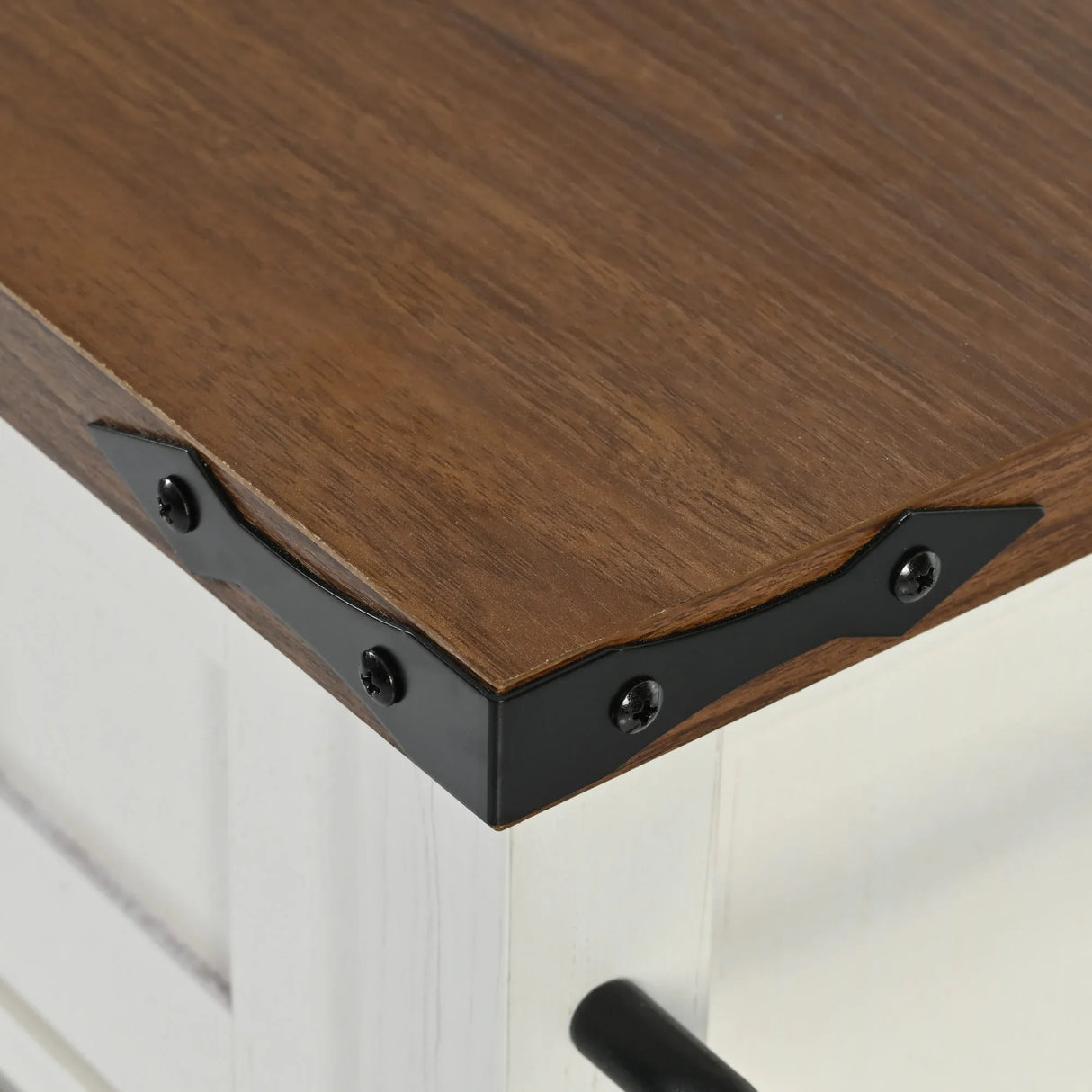 Farmhouse Kitchen Island Rolling Cart With Power Outlet - Omega Lifestyles