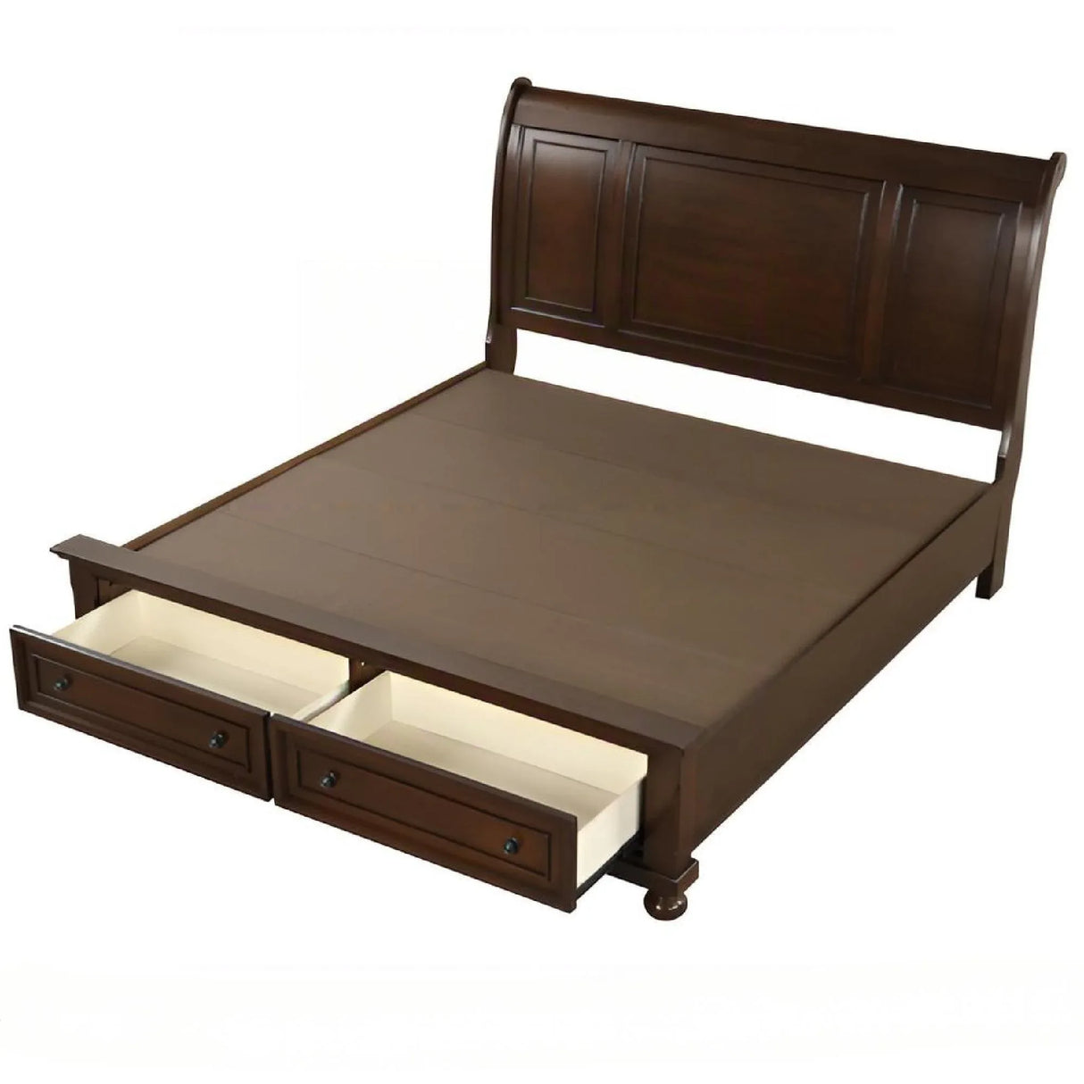 Full Cherry Wood Storage Drawer Bed Frame - Omega Lifestyles
