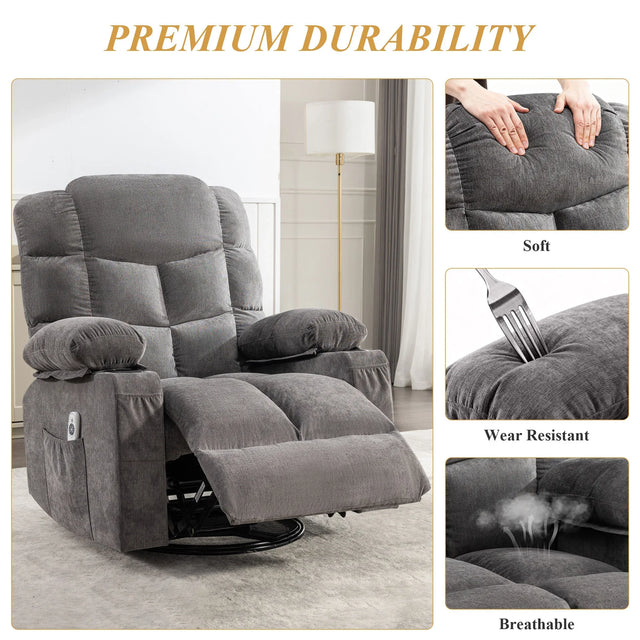 Oversized Soft Massage Recliner Chair With Heating - Omega Lifestyles