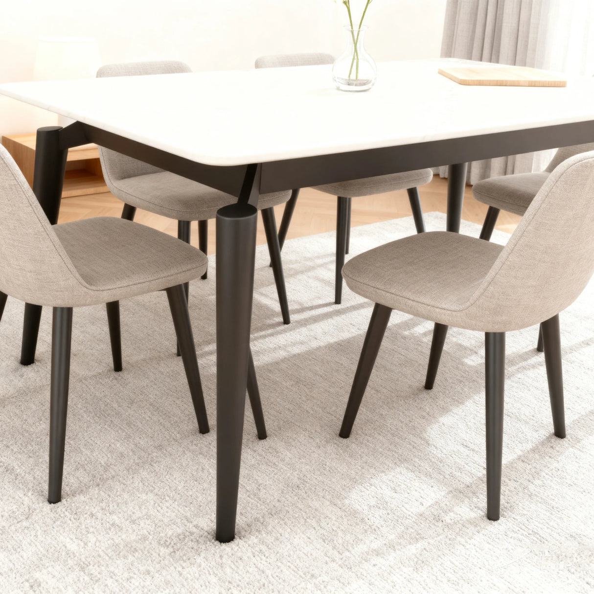 Sintered Stone Ceramic Tile Dining Table With Iron Legs - Omega Lifestyles