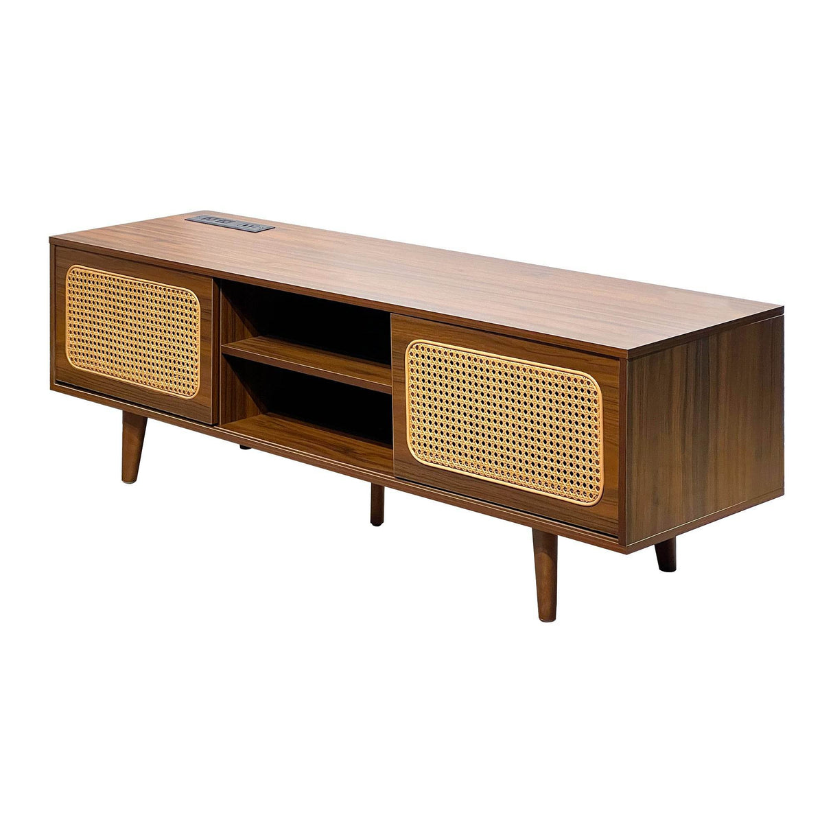 Mid Century Modern Rattan TV Stand Console - Sleep Galleria