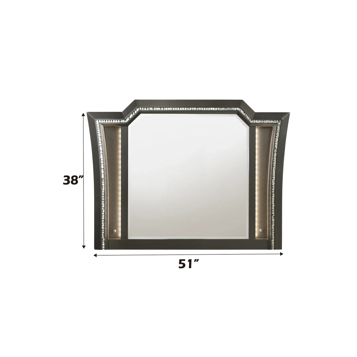 Silver Gray LED Arched Beveled Edge Wall Mirror - Omega Lifestyles