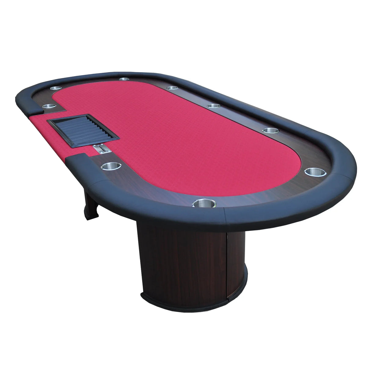 Modern 96-Inch Wood Poker Table With Cup Holders - Omega Lifestyles