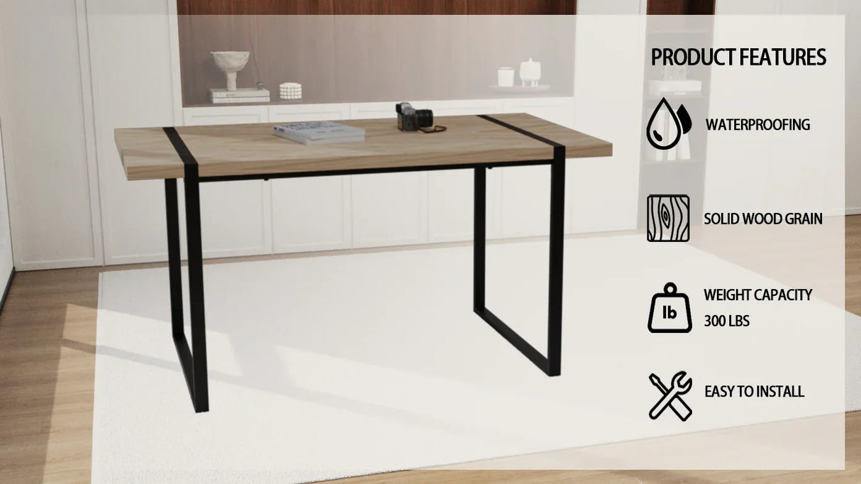 5-Piece Modern Industrial MDF Dining Table And Chairs Set - Omega Lifestyles