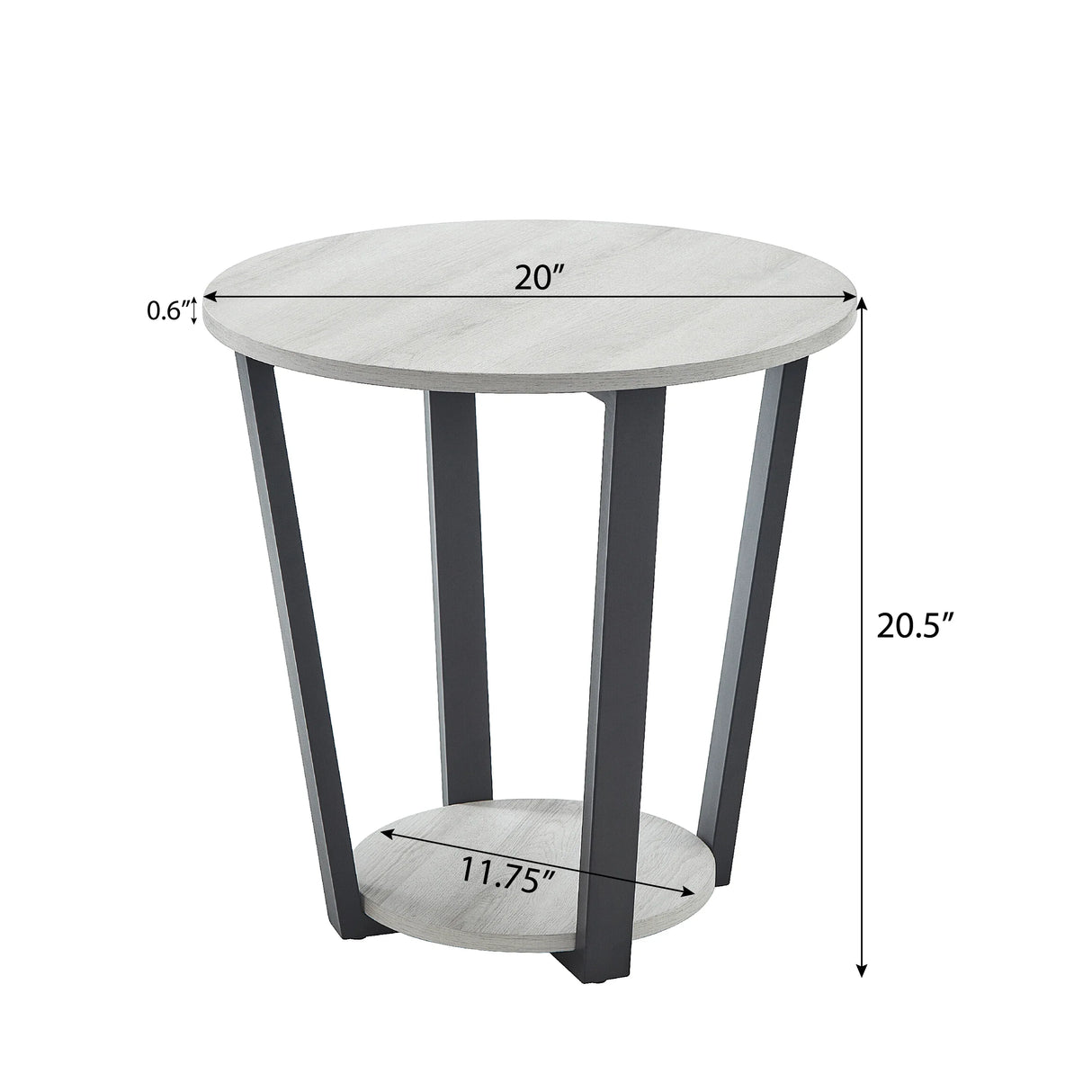 Contemporary Round MDF End Table With Shelf - Omega Lifestyles
