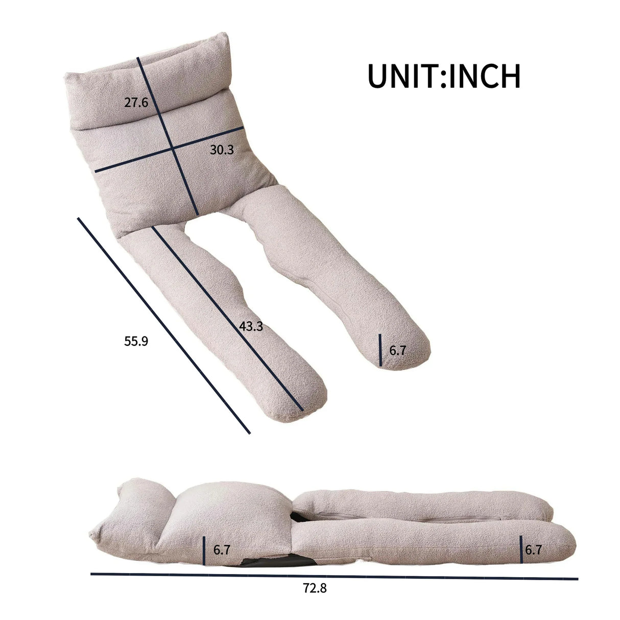 Adjustable Full-Body U-Shaped Metal Recliner Sofa - Omega Lifestyles