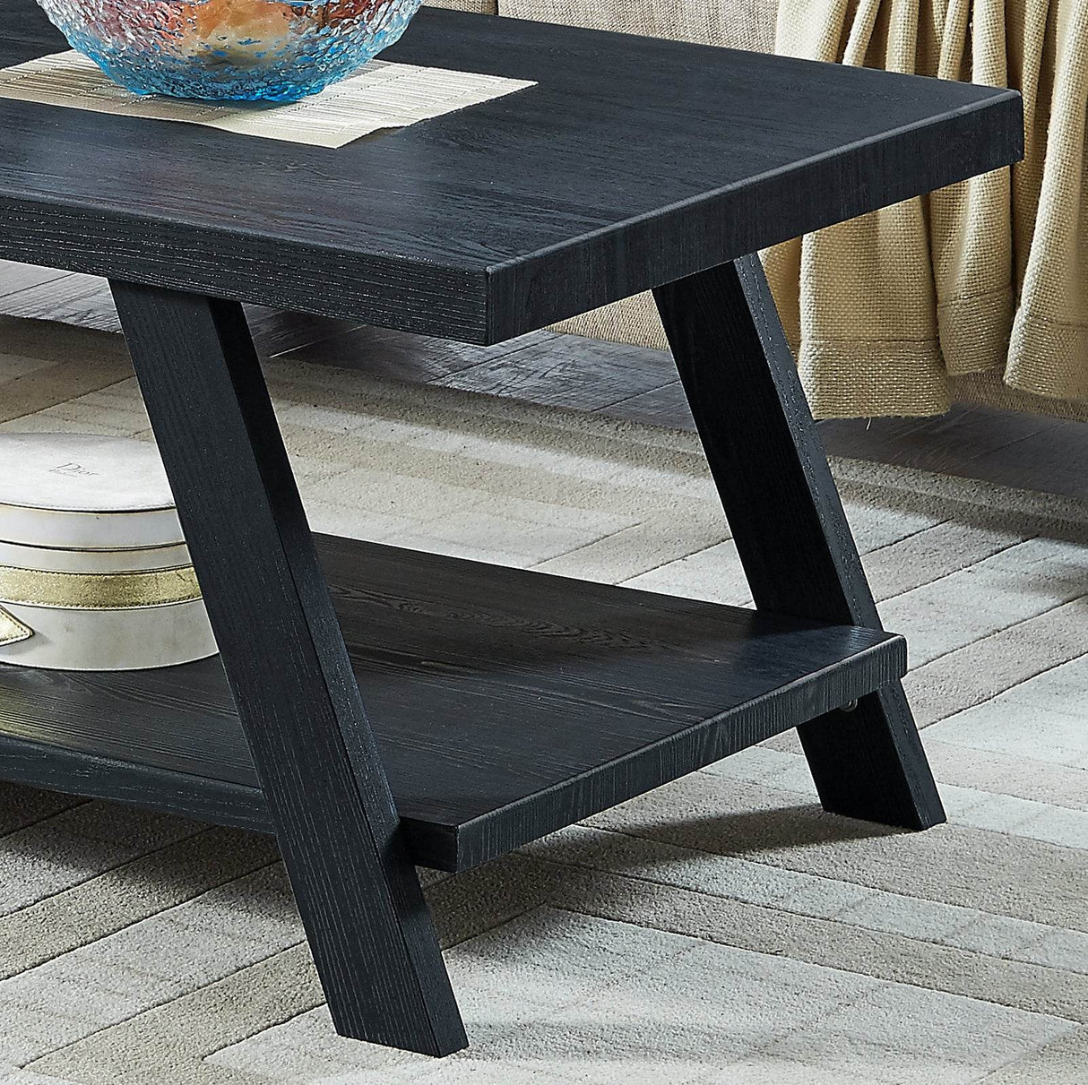 Contemporary Replicated Wood Shelf Coffee And End Table Set - Sleep Galleria