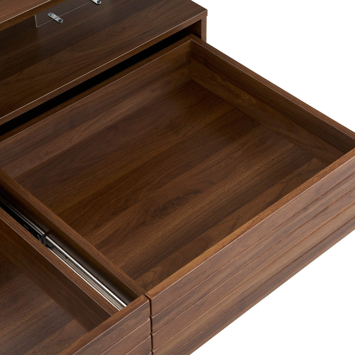 Modern Walnut Rectangle Coffee Table With LED Lights - Sleep Galleria