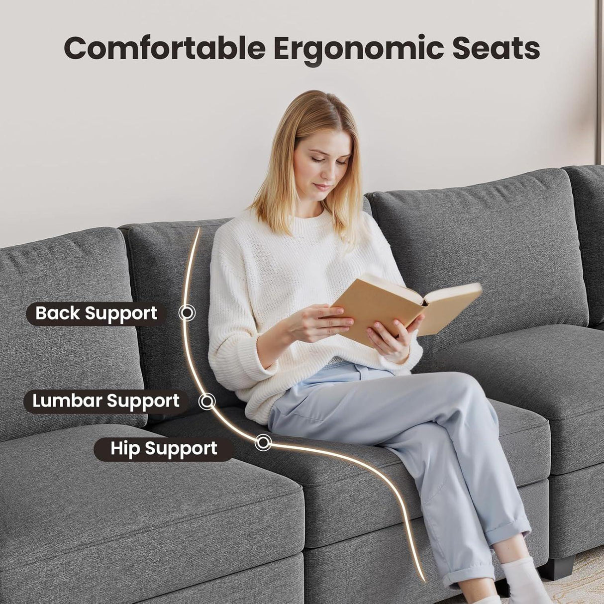 Modern Modular U-Shaped 8-Seater Memory Foam Sofa - Omega Lifestyles