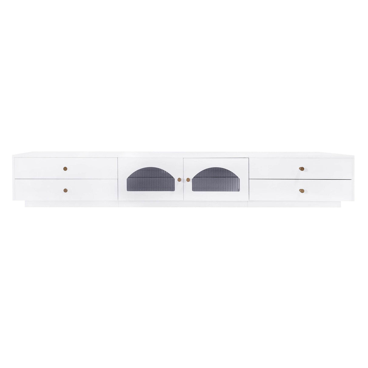 Modern White Particle Board TV Stand With Drawers - Sleep Galleria