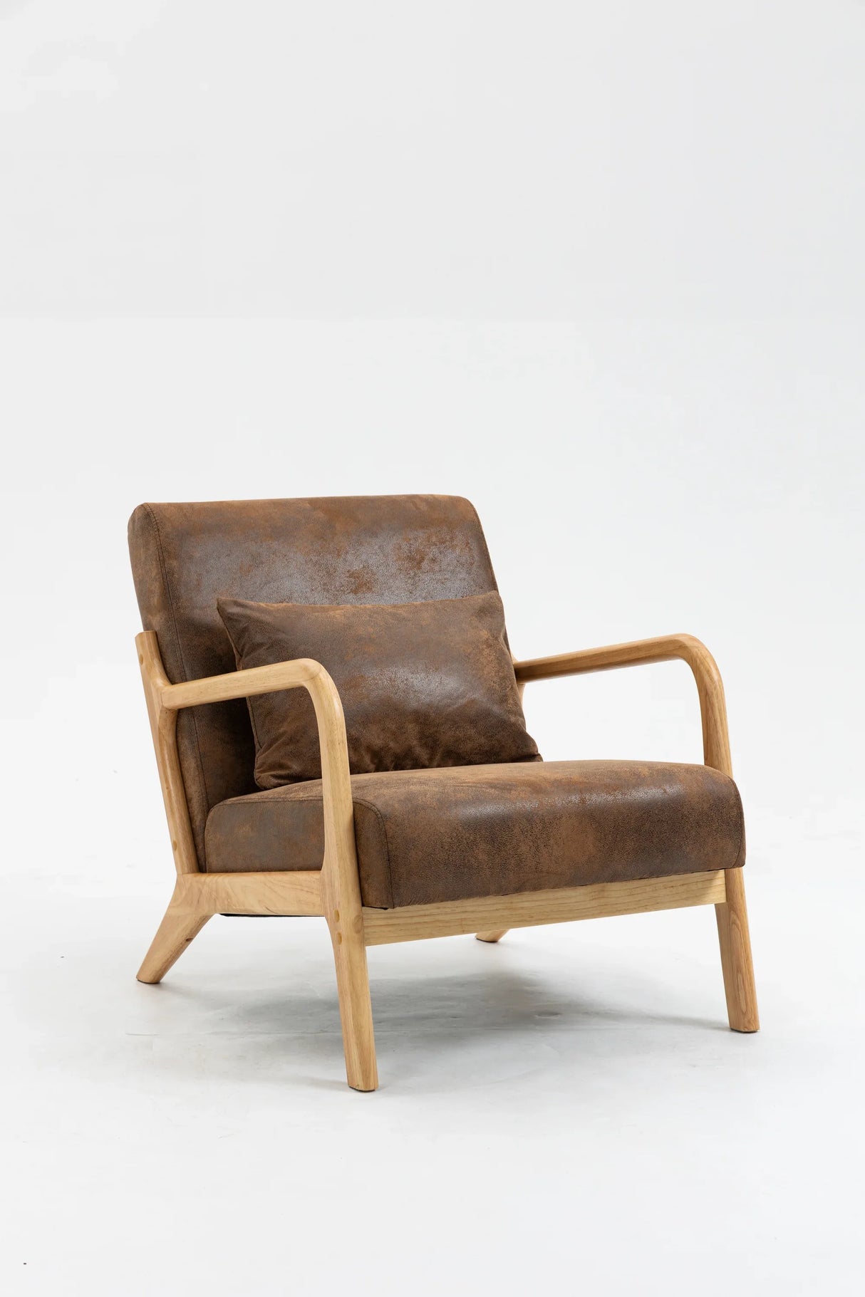 Mid Century Modern Fabric Accent Chair With Waist Cushion - Omega Lifestyles