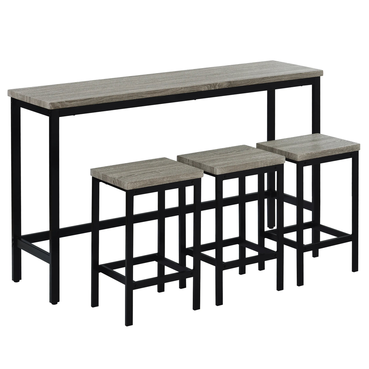 4-Piece Gray Counter Height Dining Table Set With Stools - Omega Lifestyles
