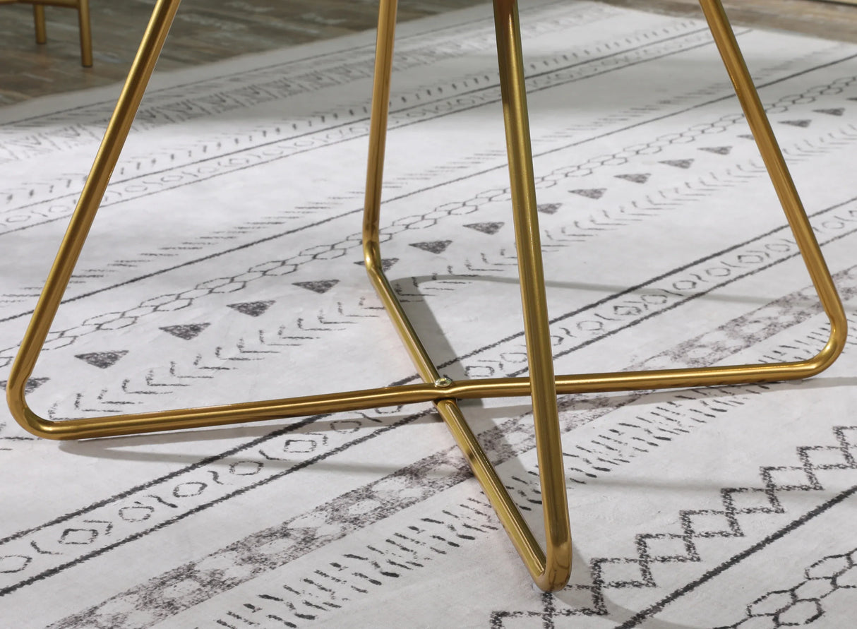 Green Silky Velvet Upholstered Accent Chair With Gold Base - Omega Lifestyles