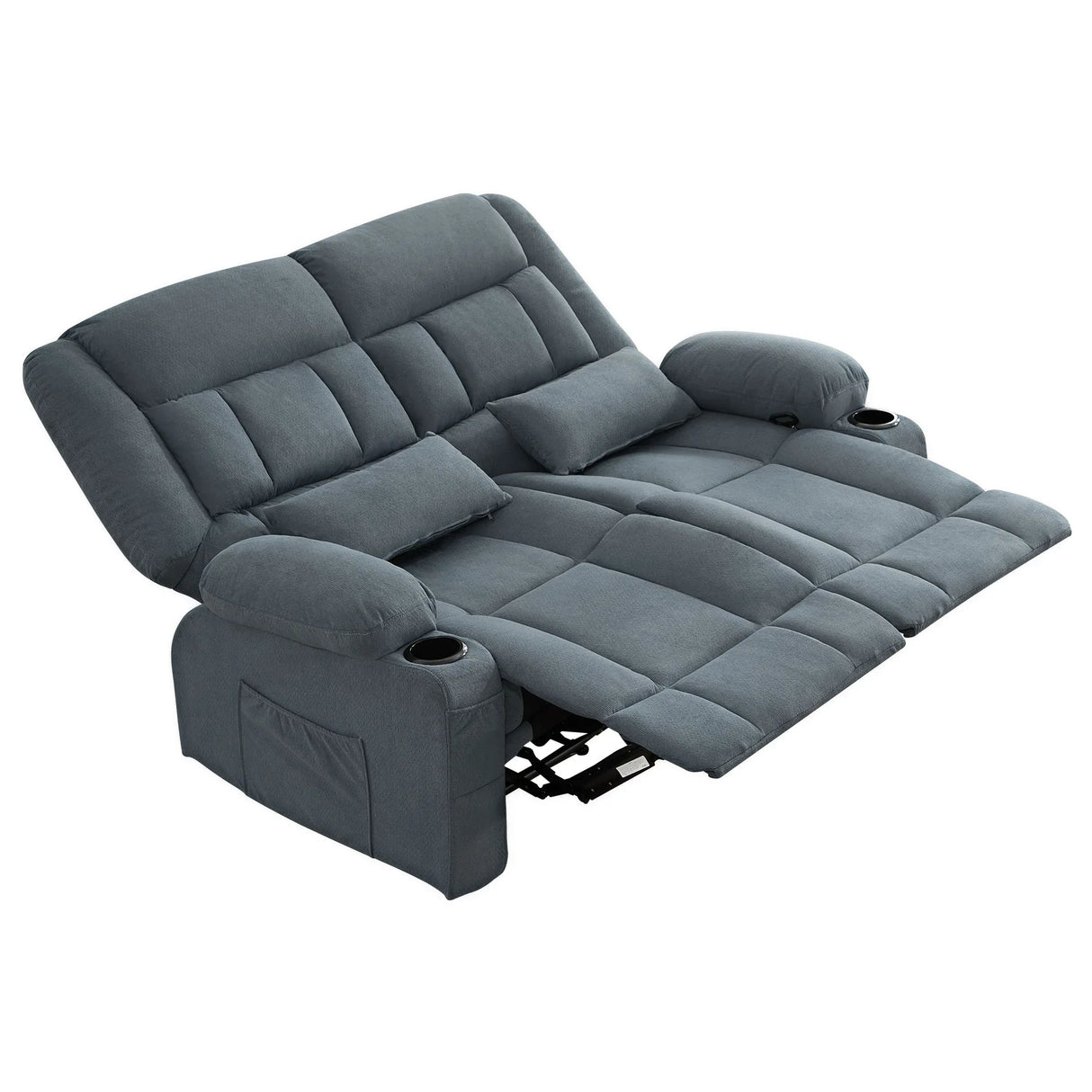 Manual Reclining Oversized Soft Metal Frame Loveseat - Omega Lifestyles