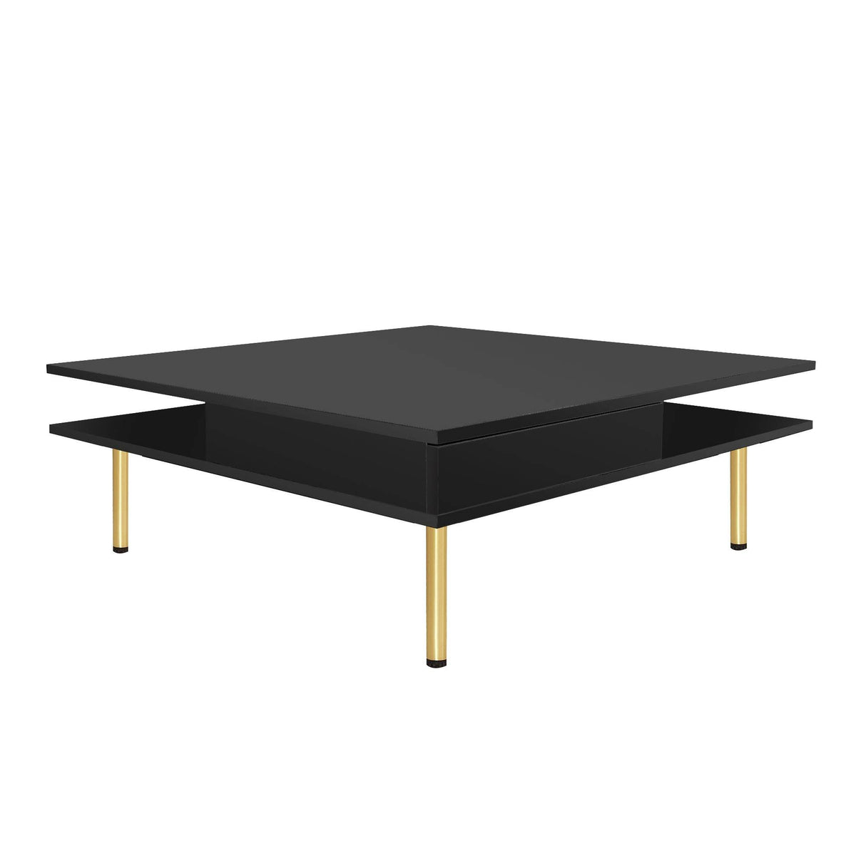 High Gloss Black Coffee Table With Drawers - Omega Lifestyles