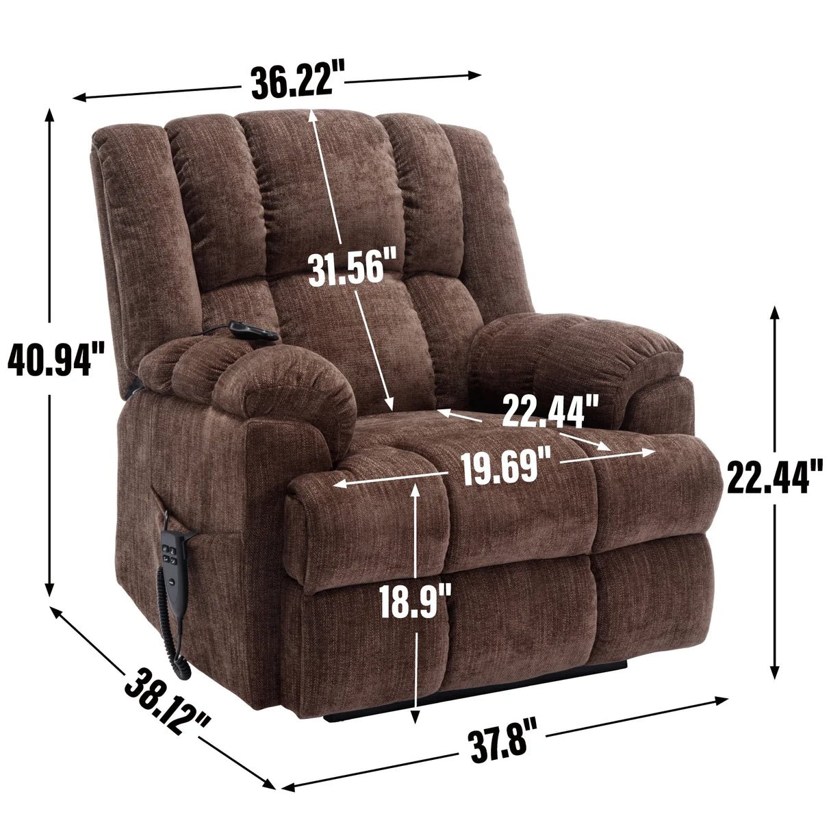 Medium-Firm Dual Motor Power Lift Massage Recliner Chair - Omega Lifestyles