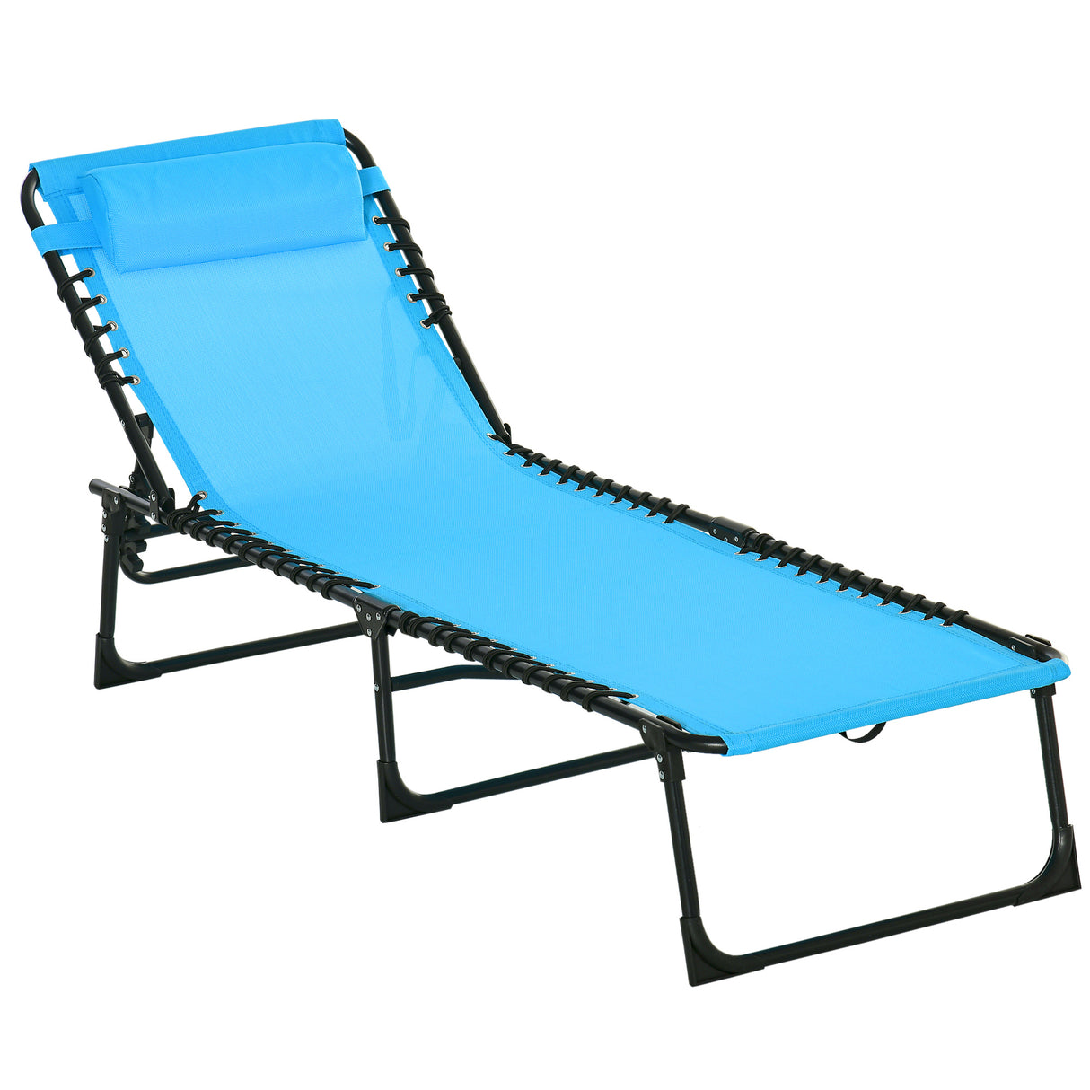 Outdoor Folding Chaise Lounge Reclining Pool Chair