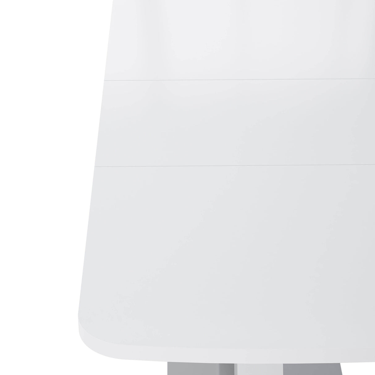 Modern Square Stretchable White MDF Steel Dining Table - Sleep Galleria