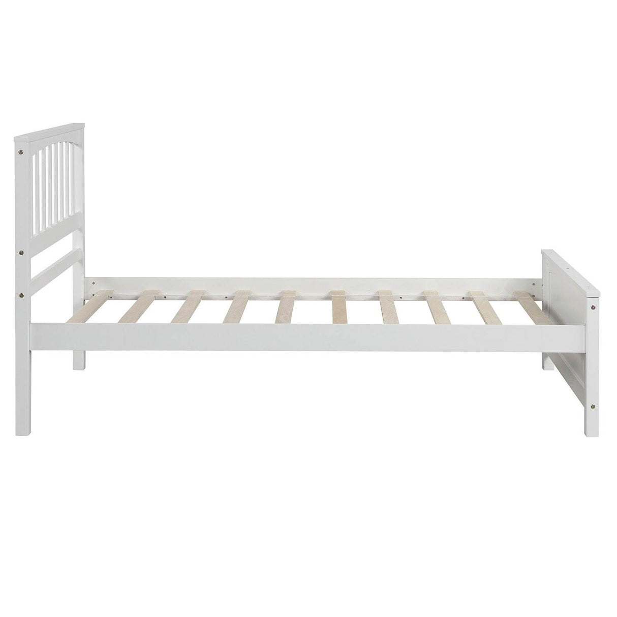 Twin Classic Solid Wood Platform Bed With Headboard And Footboard - Omega Lifestyles