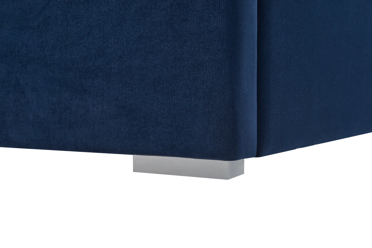 King Velvet Upholstered Bed Frame With LED Lights - Omega Lifestyles