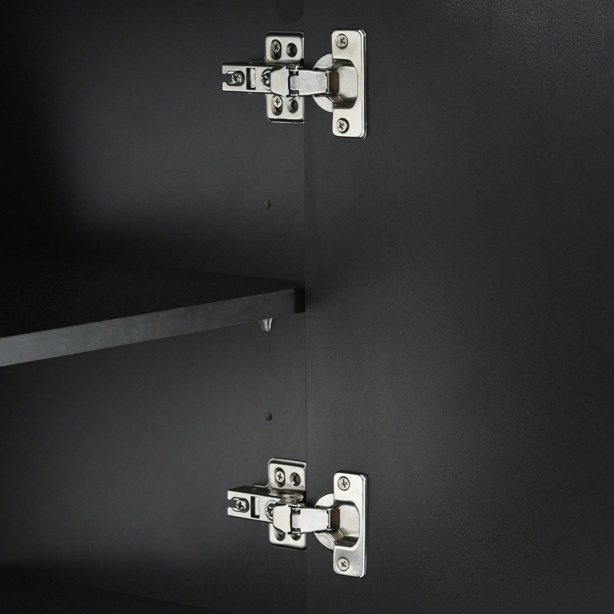 Contemporary Black TV Stand With Fluted Glass Doors - Sleep Galleria