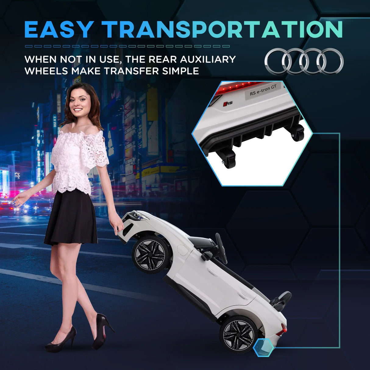 12V Licensed Audi RS E-Tron GT Kids Ride-On Car With Remote Control - Omega Lifestyles