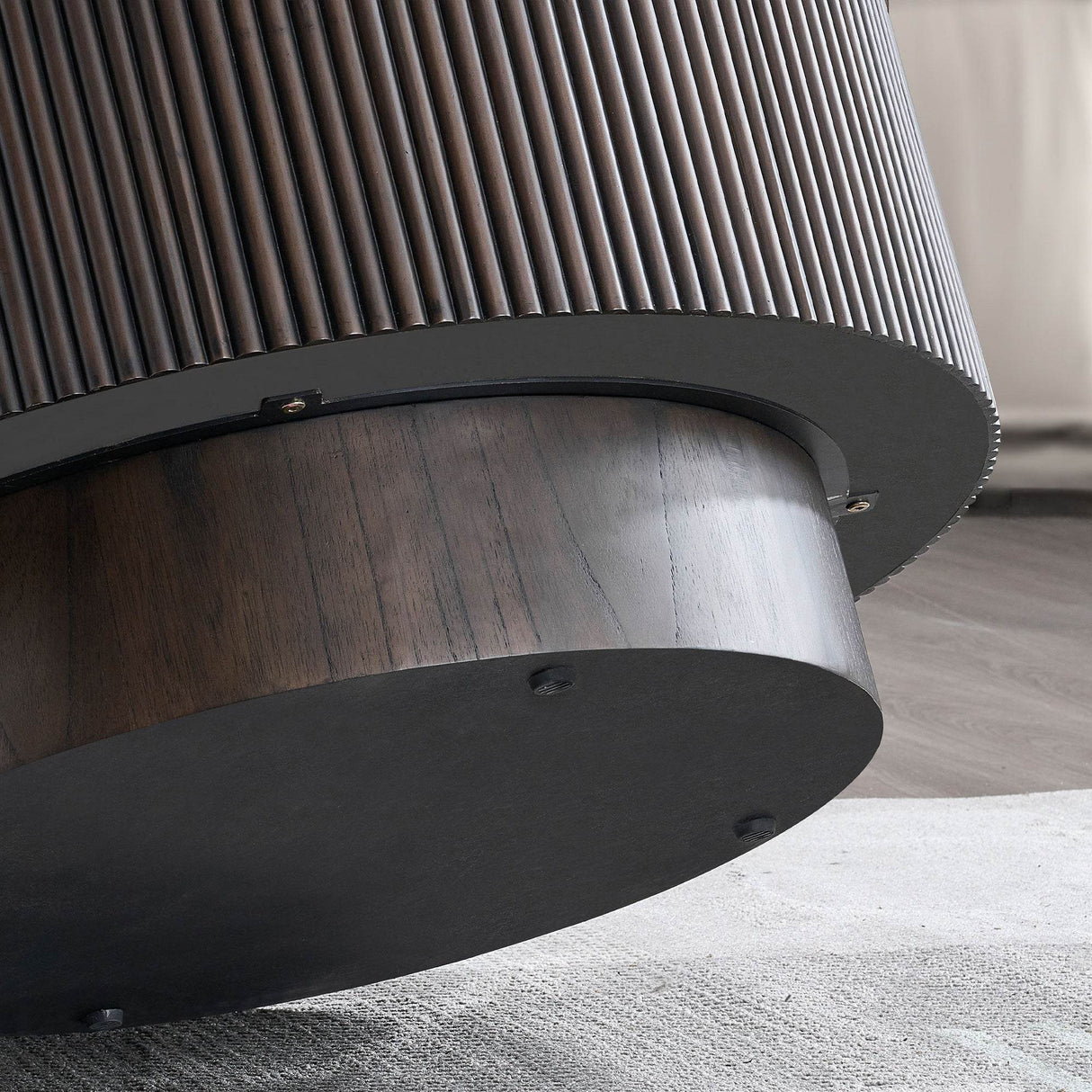 Modern Round Pedestal Coffee Table Set With Faux Marble - Sleep Galleria