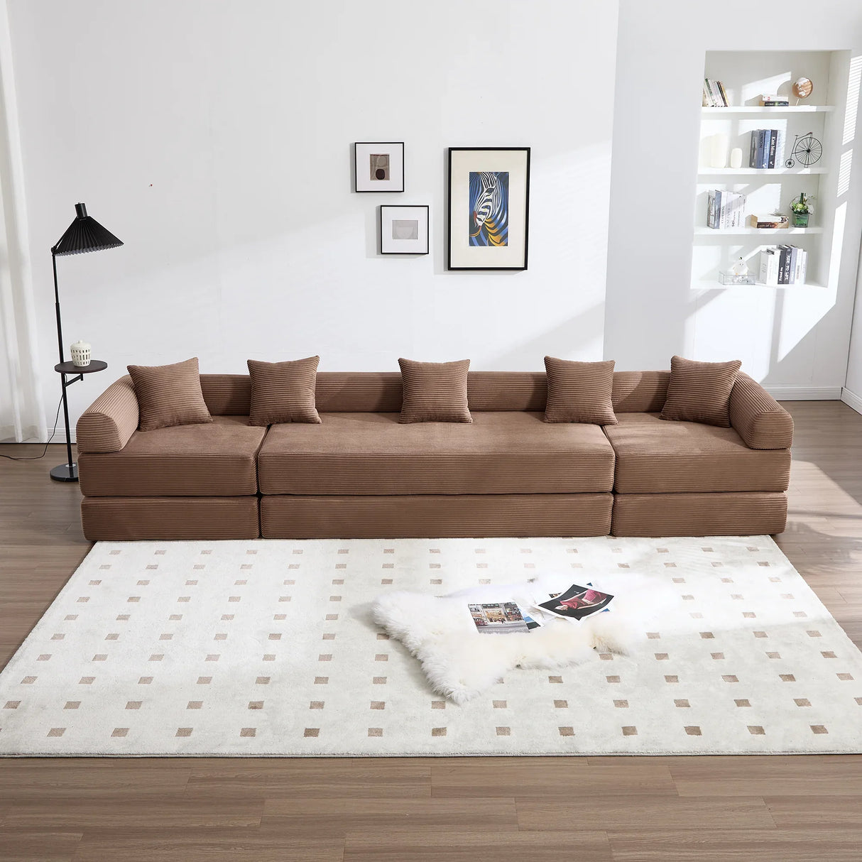 Convertible Folding Corduroy Memory Foam Sofa Bed - Omega Lifestyles