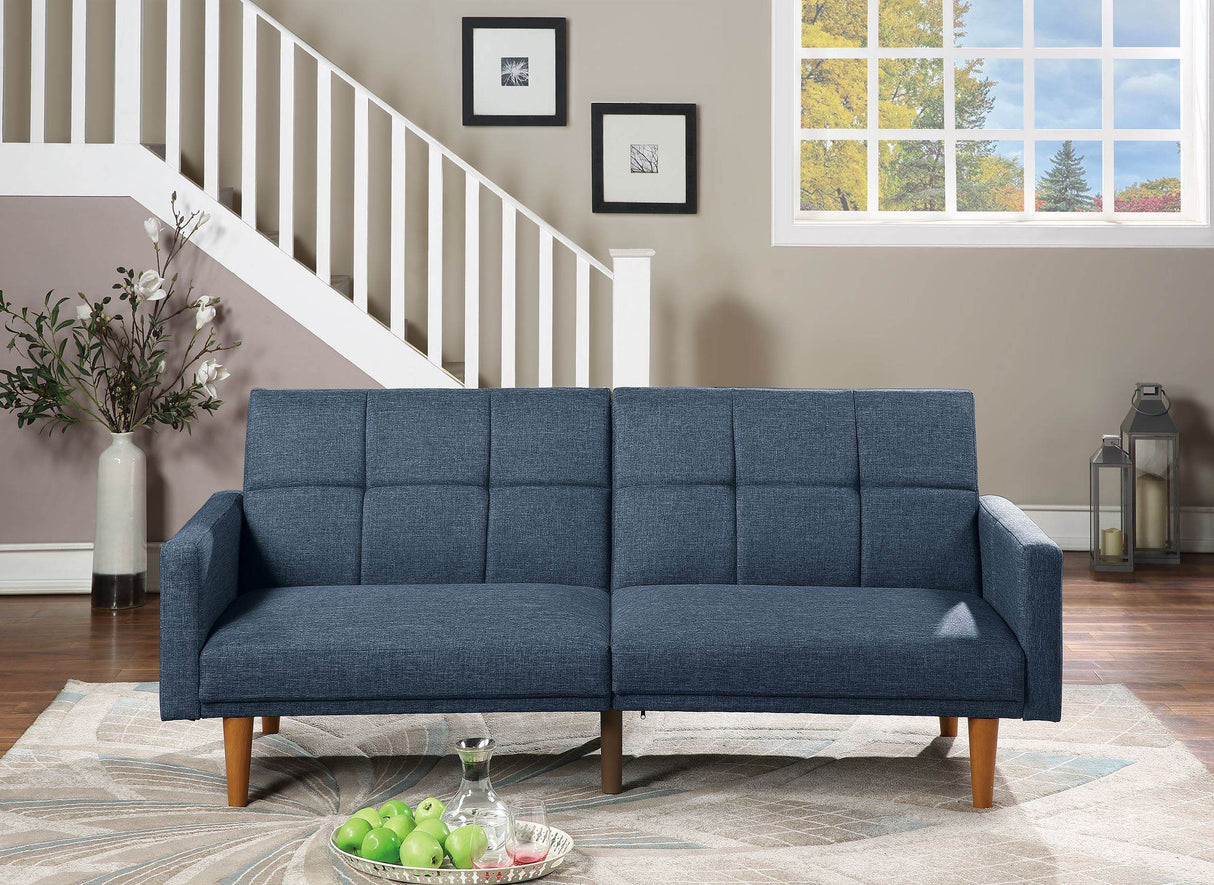 Adjustable Fabric Sofa With Wood Frame Navy - Omega Lifestyles