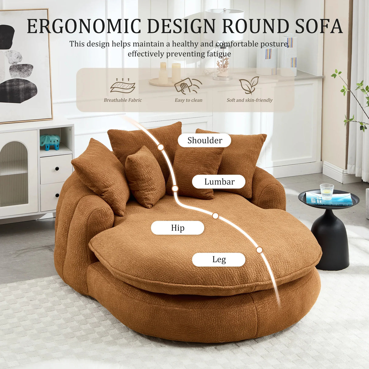 Oversized Chenille Memory Foam Bean Bag Sofa With Pillows - Omega Lifestyles